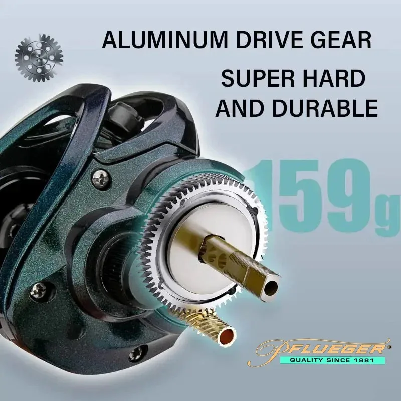 Pflueger Commando Power Baitcaster carrete relación de engranaje de alta velocidad 7,1: 1 arrastre 10kg nueva generación Drag Clicker pesca en agua salada - imagen 3