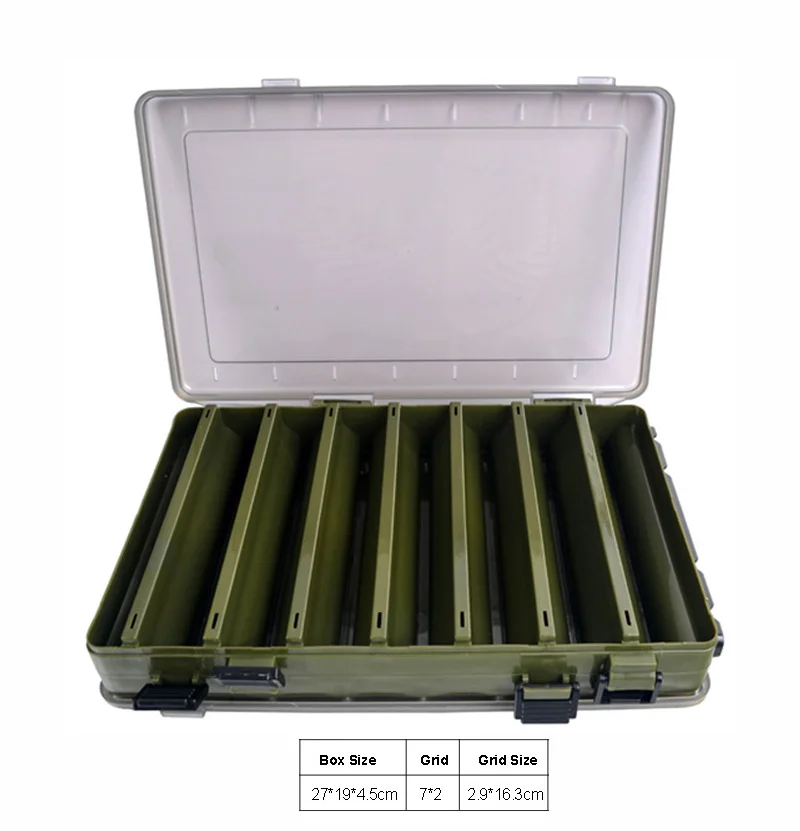 Caja de señuelos de pesca multifuncional, de un solo contenedor de accesorios de pesca/doble lado, B518 - imagen 4
