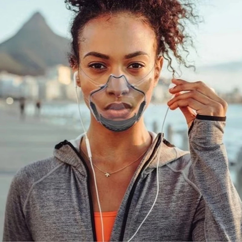 Máscara de protección facial cubierta bucal máscara transparente Moto ciclismo máscara a prueba de viento a prueba de polvo Anti-viento deporte máscara facial de verano - imagen 2