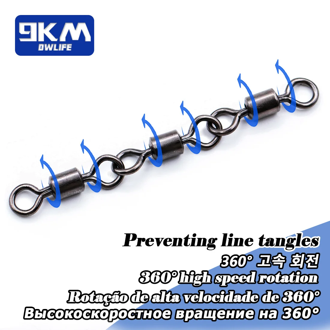 Drei Joint Rolling Wirbel Angeln Zubehör 15 ~ 60Pcs Angeln Barrel Wirbel Tackle Bass Salzwasser Angelschnur Stecker Clip - imagen 4
