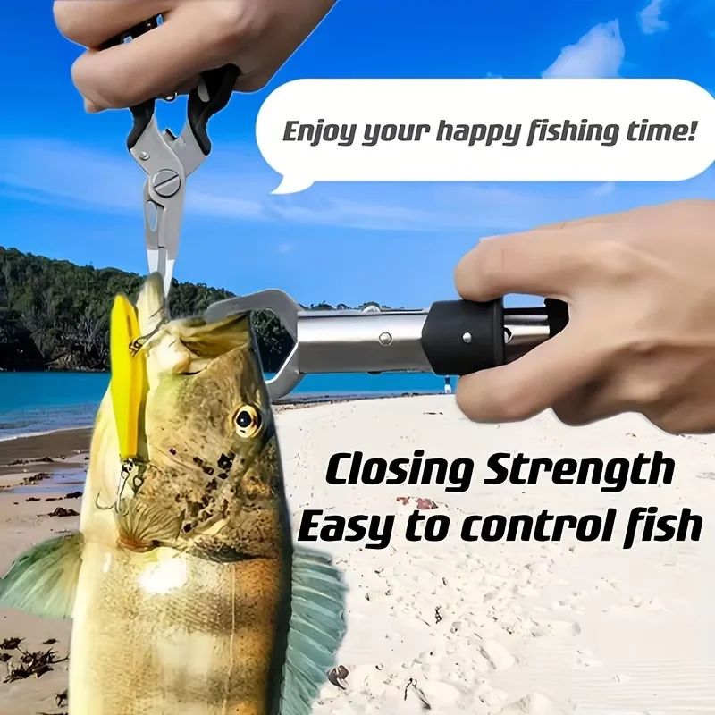 Pinza de pescado de acero inoxidable, controlador de equipo de pesca con mango recto + alicates para señuelos, juego de acero inoxidable - imagen 4