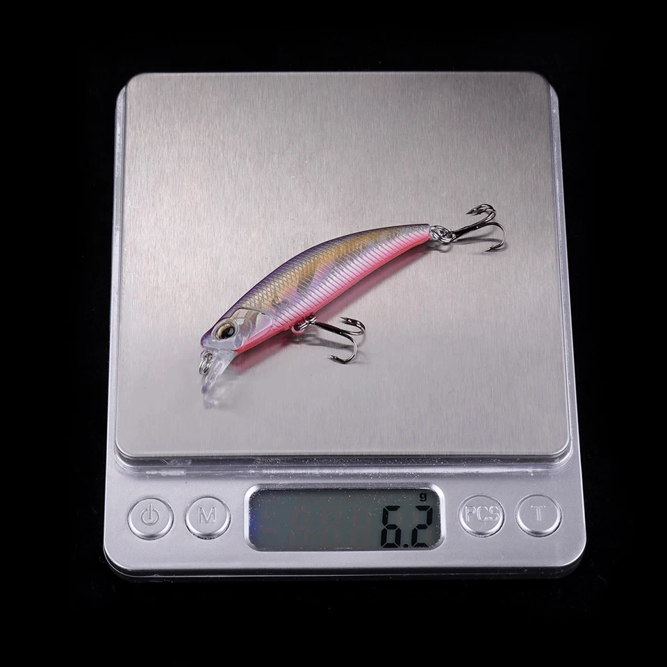 WALK FISH-señuelo de pececillo para Pesca, señuelo de trucha de plástico duro, Wobbler, accesorios de aparejos de Pesca, 1 piezas, 65mm, 6,2g, ojos 3D que se hunden - imagen 3