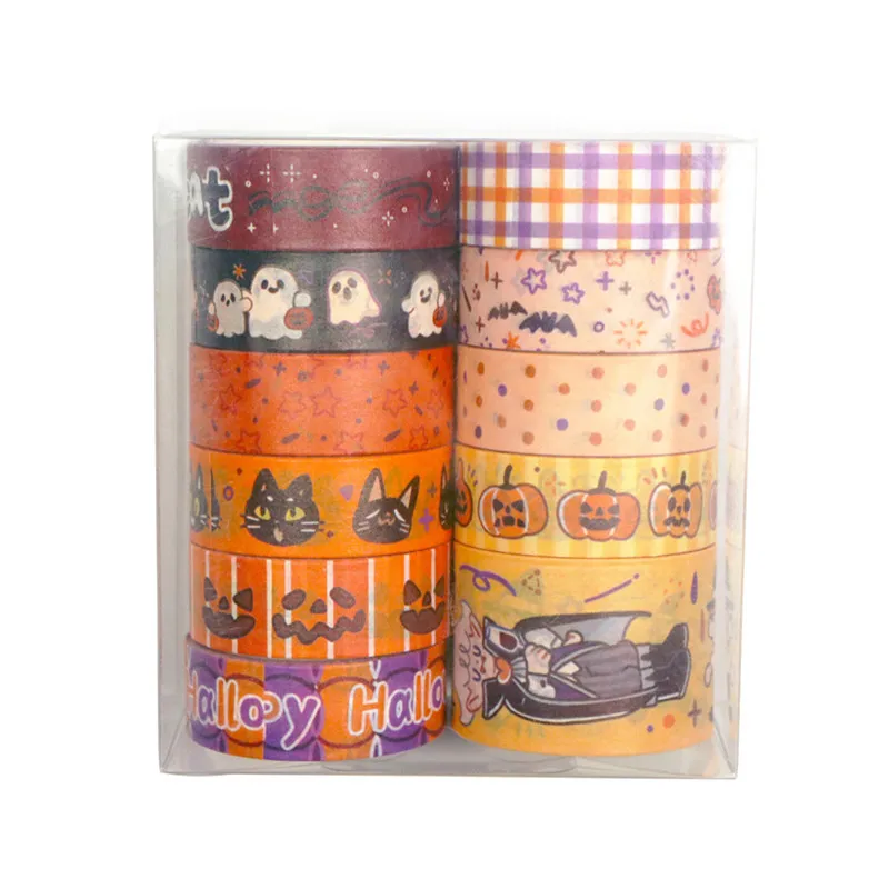 Juego de 6/11 Uds. De cintas Washi de Halloween, bricolaje, álbum diario, decoración de álbumes de recortes, pegatinas de Halloween, conjunto de cintas Washi - imagen 4