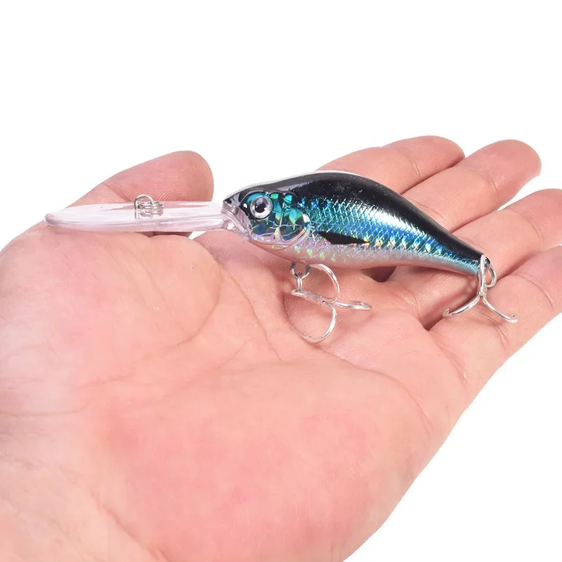 Señuelo de Pesca con manivela flotante, aparejos de buceo, Trolling, pececillo, Wobblers, cebo duro Artificial para Lucio, carpa, Crankbait, 1 ud. - imagen 2