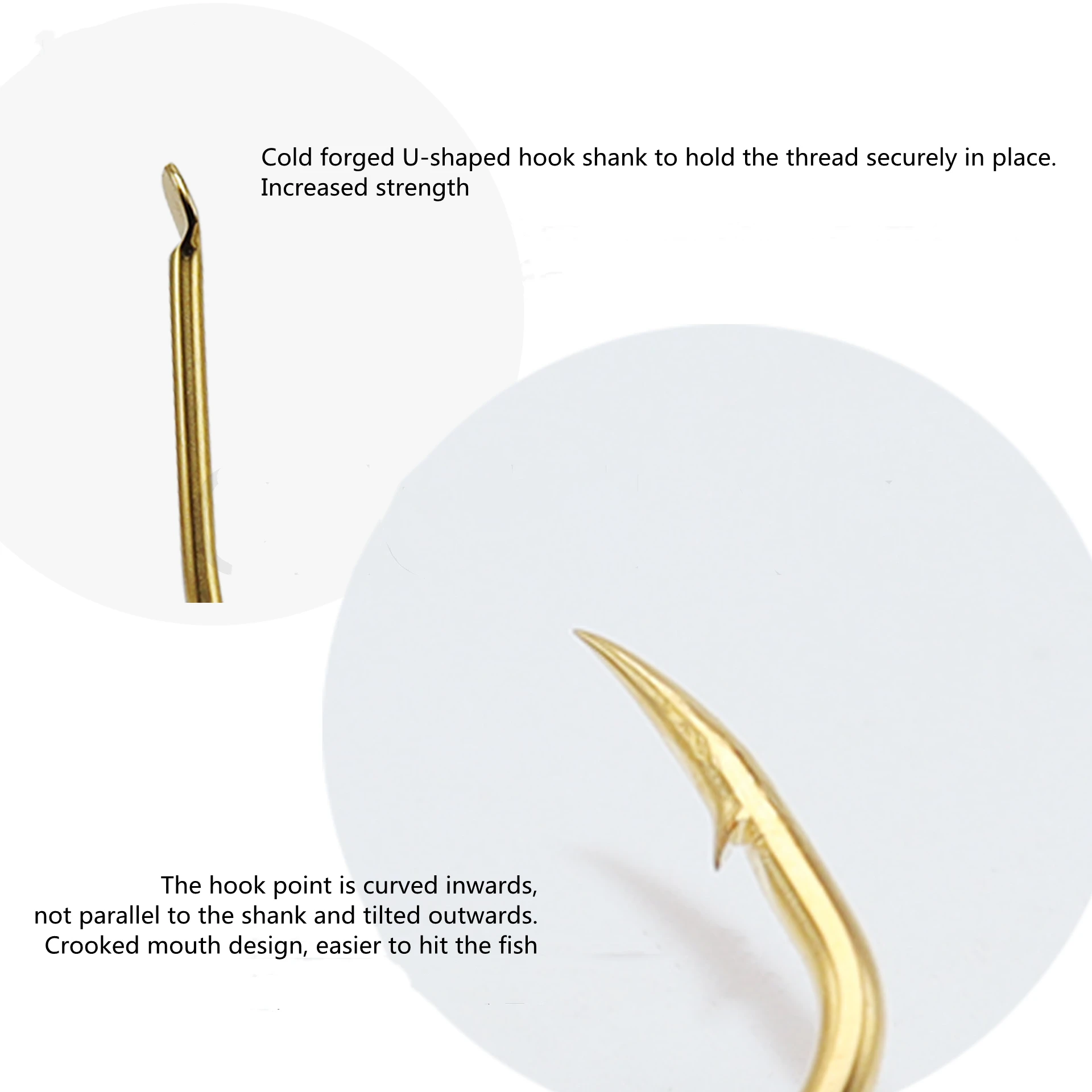 ZYZ anzuelos dorados de acero con alto contenido de carbono, aparejos de pesca afilados con púas, revestimiento anticorrosión, 12 unids/lote por bolsa, 6 tamaños - imagen 4