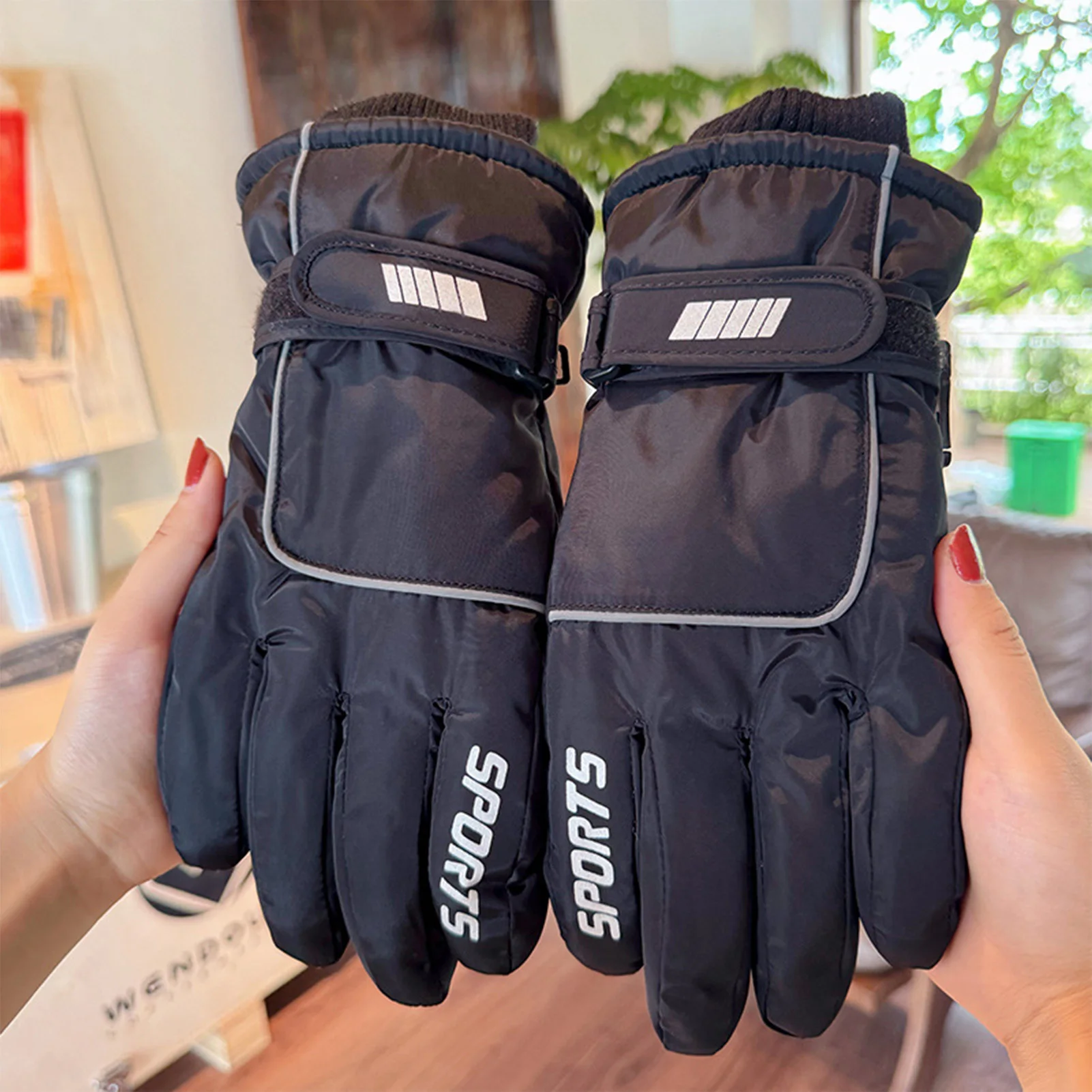Guantes de esquí de invierno, manoplas de felpa gruesas y cálidas, guantes impermeables a prueba de viento para exteriores, para esquiar, senderismo, ciclismo, montar y pescar - imagen 3
