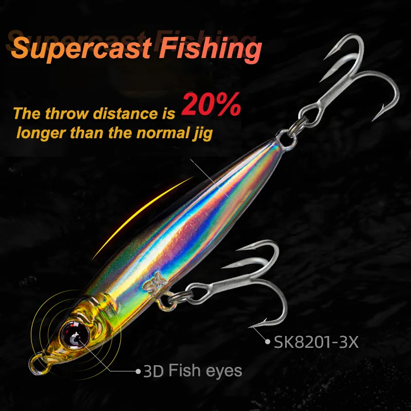 SK Lure-señuelo de pesca Artificial, lápiz de hundimiento Supercast, plantilla de Metal, aparejos de cebo, 9-21g, 5 piezas - imagen 2