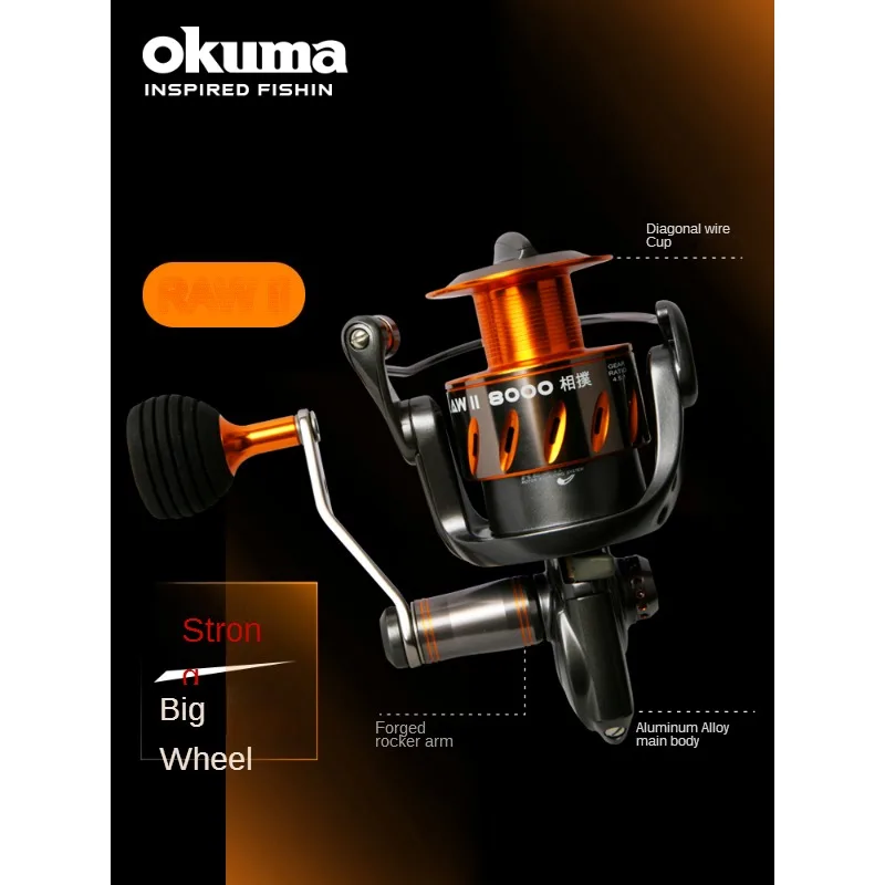 Okuma-carrete de pesca giratorio RAWII, carrete especial de Metal para pesca en el mar - imagen 3