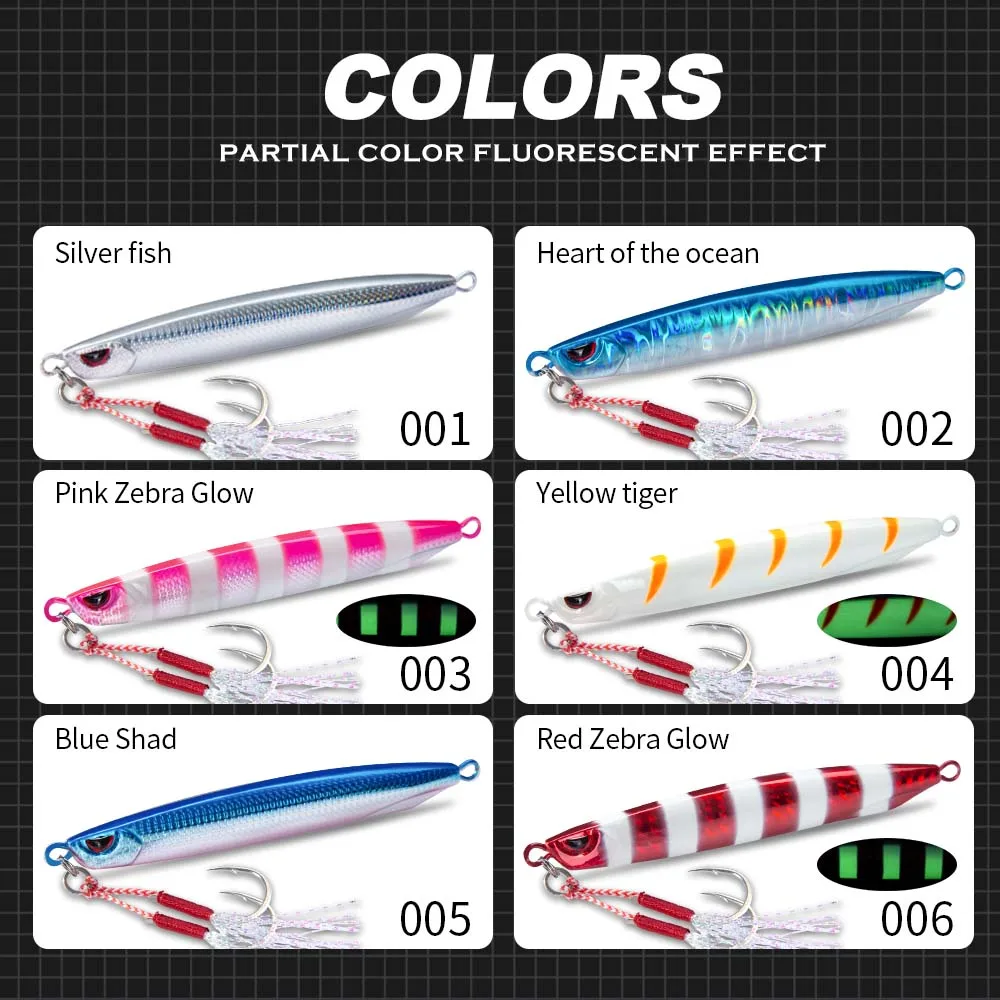 Hunthouse Super Slim SSZ Zinc Metal Casting Jig Shore Jigging señuelos 20g/30g/40g Zinc cebo Artificial aparejos de pesca para lubina - imagen 5