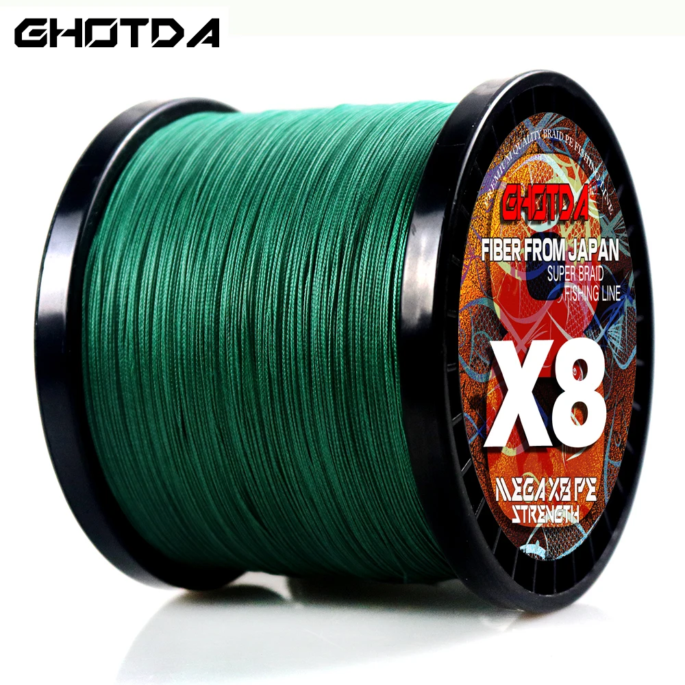 GHOTDA-Hilo de pescar trenzado de 8 hebras, multifilamento de 300M, 500M, 1000M, para pesca de carpa, cable de alambre trenzado japonés, accesorios de pesca de mar