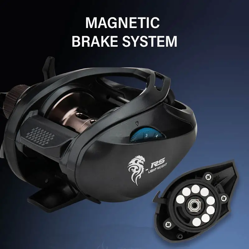 Carrete de pesca de fundición de cebo, sistema de freno magnético de arrastre de 7kg, 7,0:1, aparejos de pesca ultraligeros, pesca de carpa, trucha y lubina - imagen 4