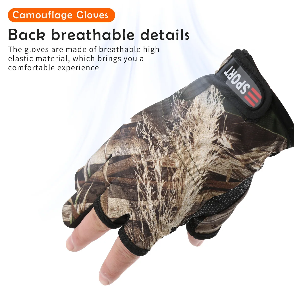 Guantes de Pesca Antideslizantes 3 Dedos Camuflaje Transpirables - imagen 5