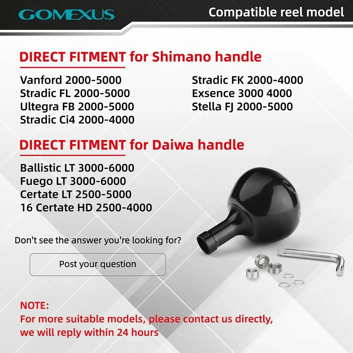 Perilla de alimentación de carrete de titanio Gomexus 41mm TA41 para Shimano Stella Stradic Vanquish Sustain Daiwa Exist Certate LT BG MQ 2500-5000 - imagen 4