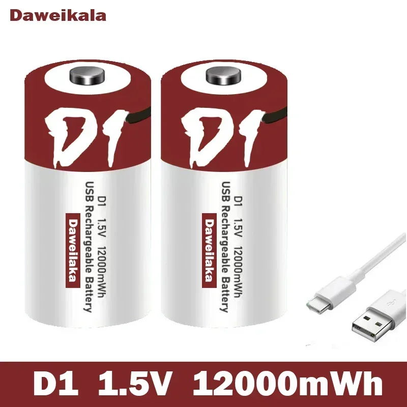 Pila recargable litio D 1,5V USB 12000mAh linterna pesca - imagen 5
