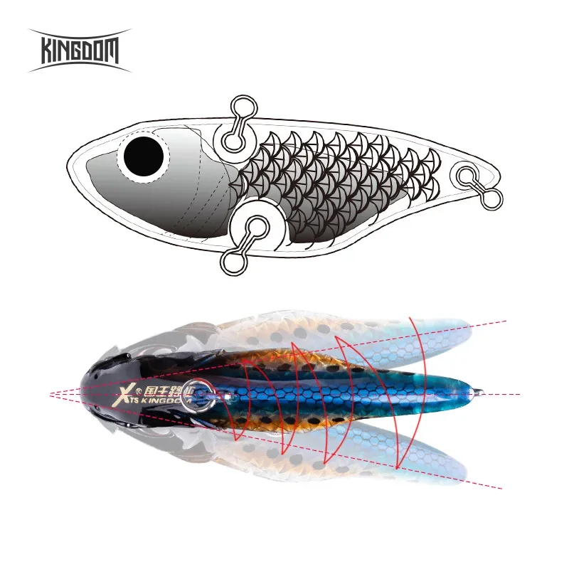 Kingdom VIB Señuelos de Pesca hundimiento vibración cebos duros artificiales 50mm 65mm Crankbaits invierno hielo sal aparejos de pesca Wobblers - imagen 4