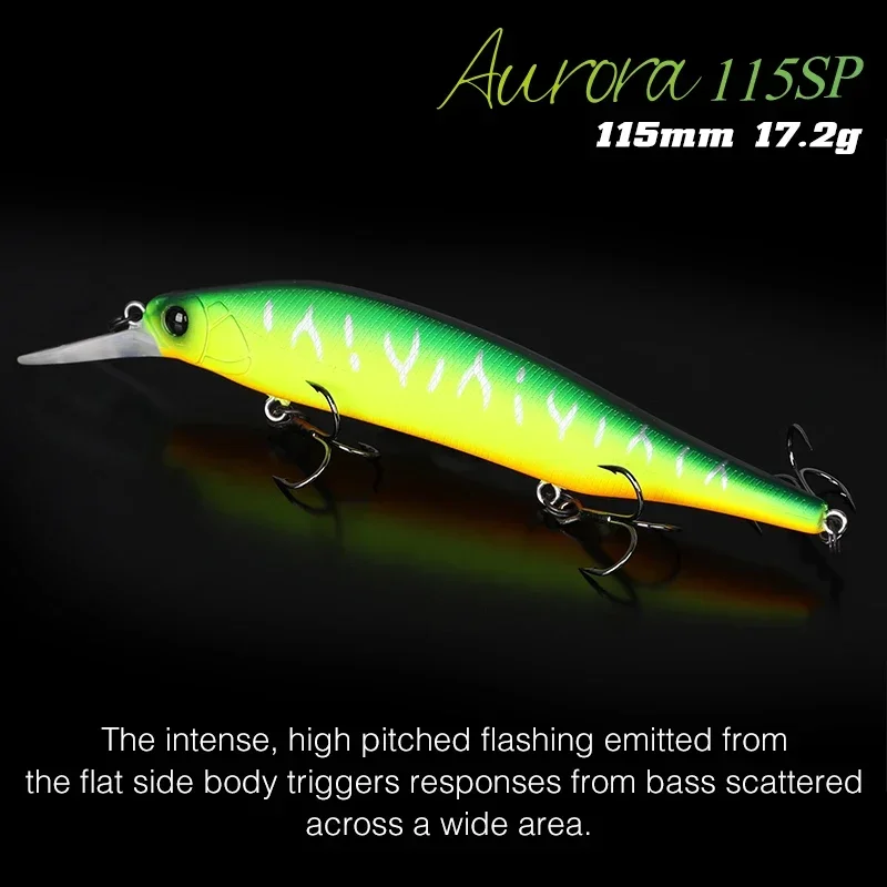 TSURINOYA 115mm 17,2g señuelo de pesca suspendido Minnow sistema de peso de tungsteno AURORA 115sp Luccio de fundición larga Jerkbait cebos duros - imagen 5