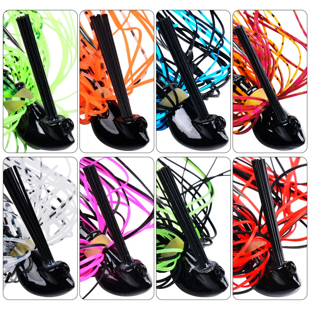 1 cebo de pesca, señuelo de plantilla sin malezas de 7-14g, plantilla de falda de lubina con cabeza de lubina, Wobbler para aparejos de pesca de lubina - imagen 5