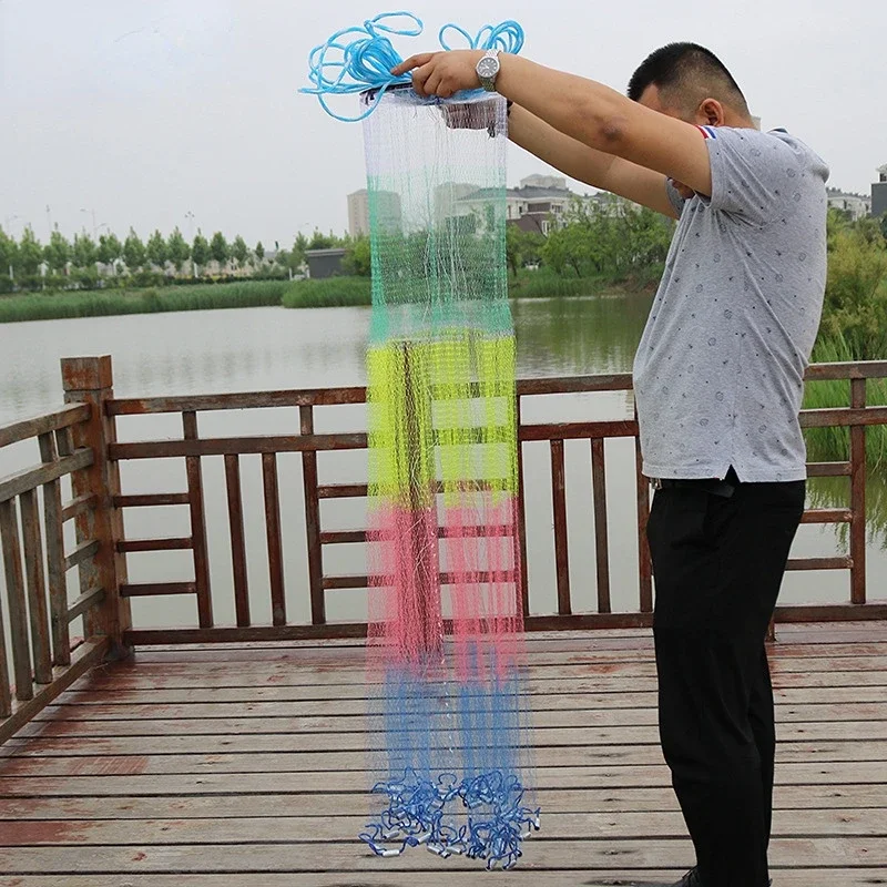 Lawaia red fundida de estilo americano, red de pesca de lanzamiento a mano con Cable trenzado fuerte, anillo de aluminio fundido, Red de 2,4/3/3 m - imagen 2