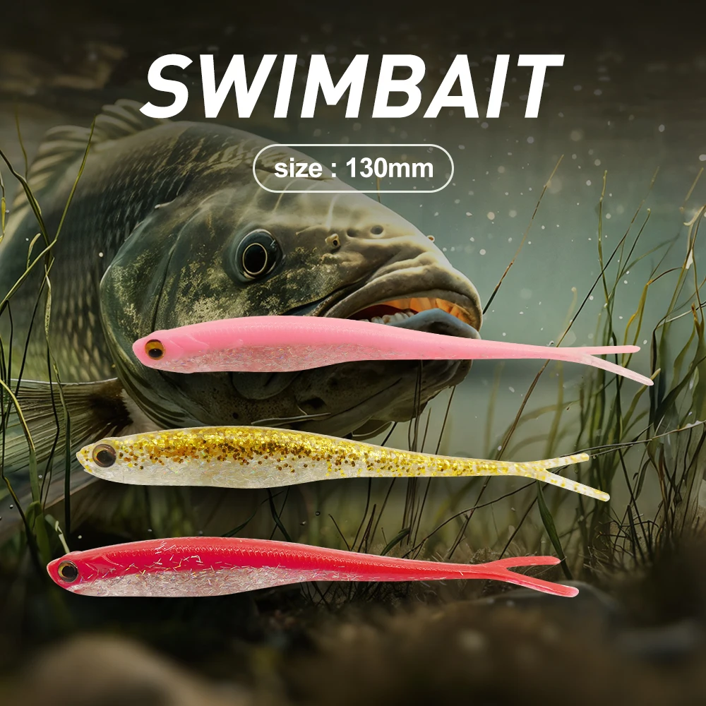 ESFISHING Swimmbait pesca señuelo suave Real Shad 130mm Isca cebo de plástico de silicona Artificial para Lucio aparejos de pesca en roca - imagen 3