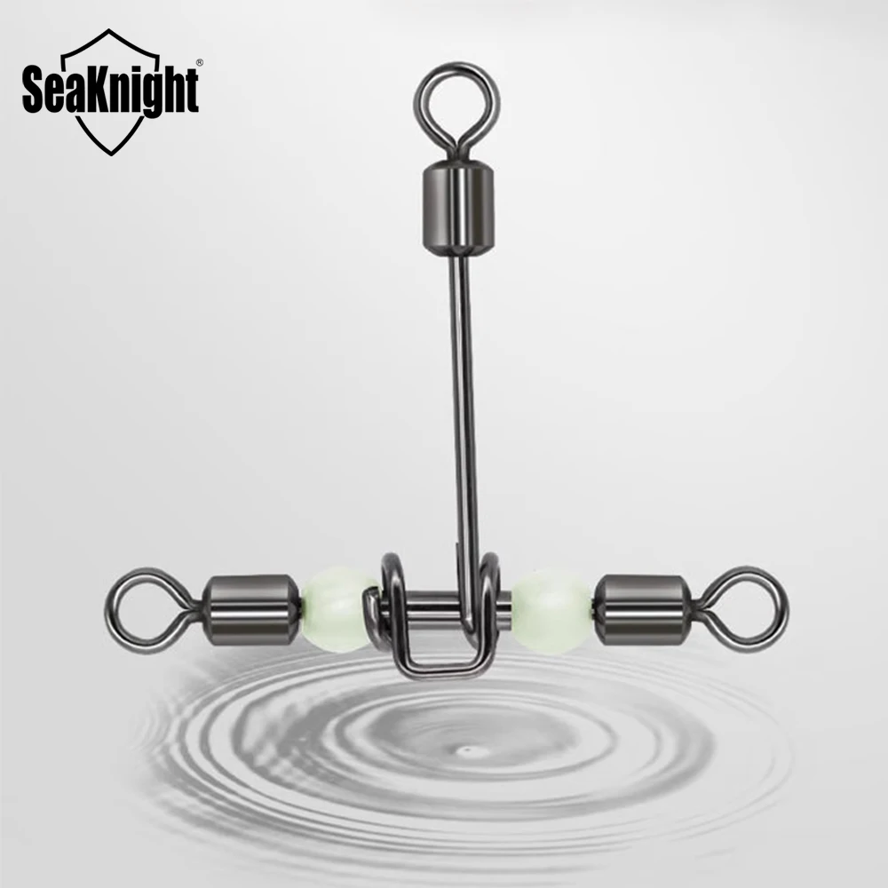 SeaKnight-conector de pesca de acero inoxidable, 10 unidades, giratorios de Metal, tres cabezales, anillos de conexión luminosos, giratorios de pesca en el mar, 2024 - imagen 5