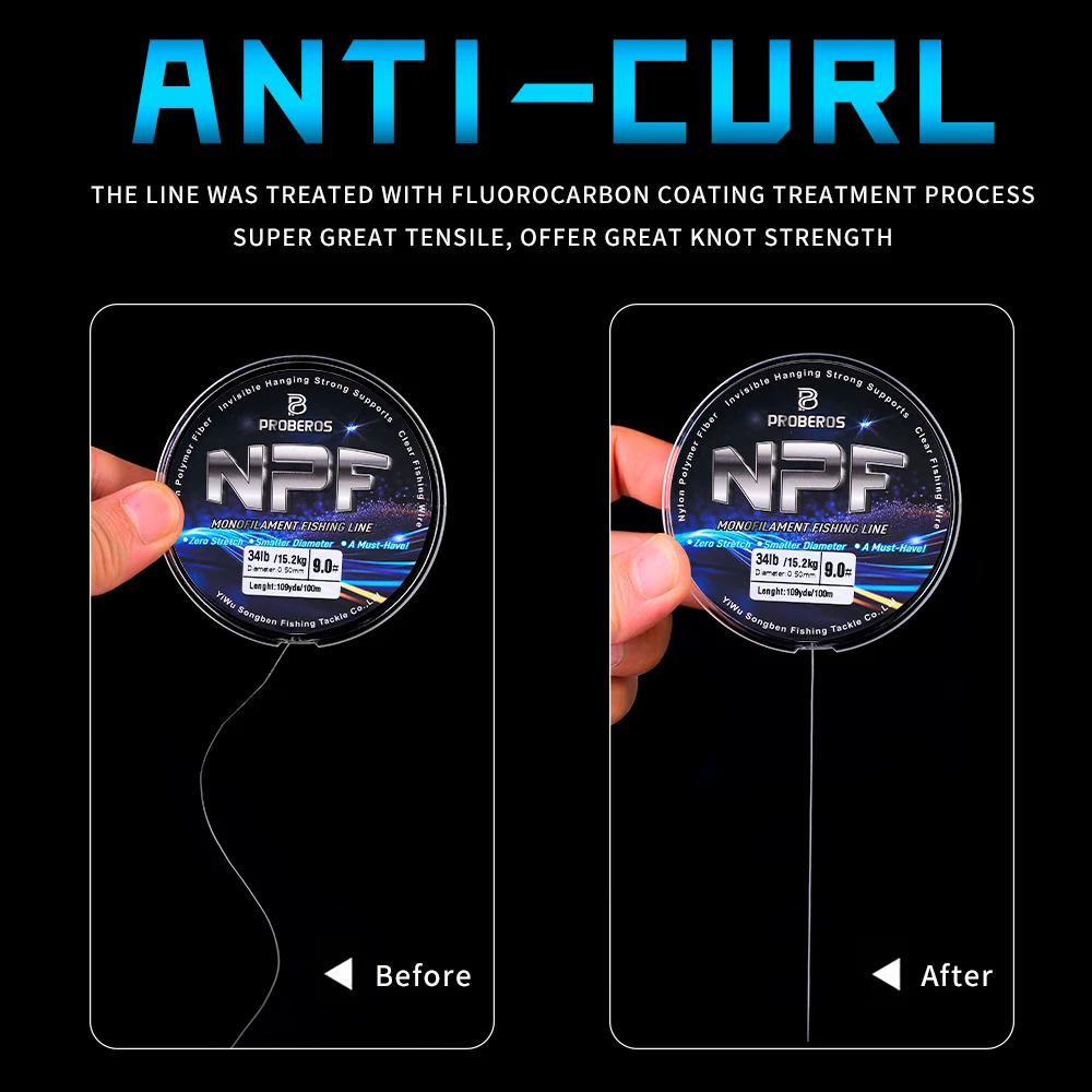 PROBEROS-sedal de pesca trenzado de nailon japonés, 100m, súper fuerte, línea de pesca en alta mar, 4LB-36LB, línea de carpa, línea de trucha - imagen 5