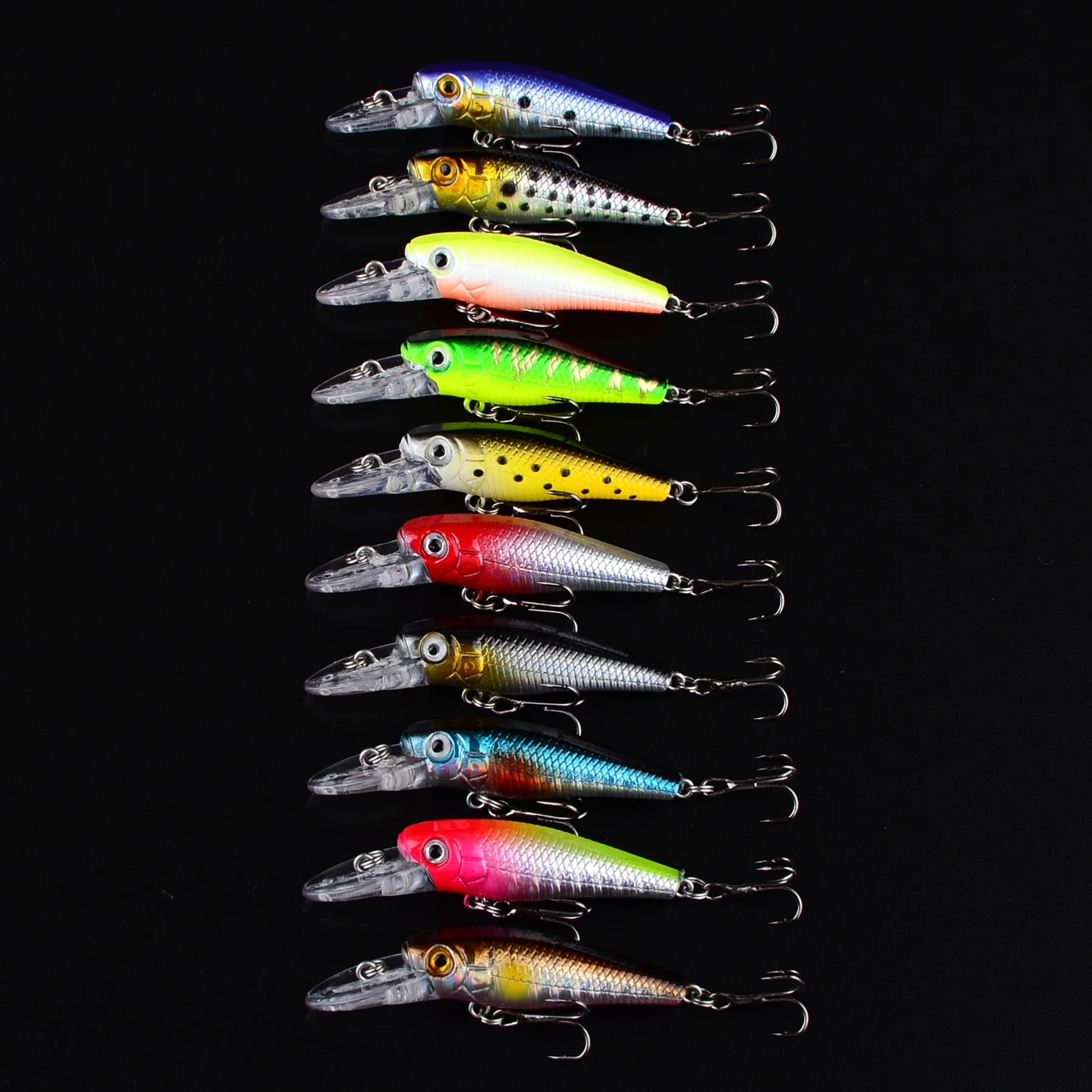 10 Uds. Señuelos de pesca Minnow cebo duro Jig wobbler Bass Pike señuelo cebos artificiales de plástico para aparejos de pesca - imagen 2