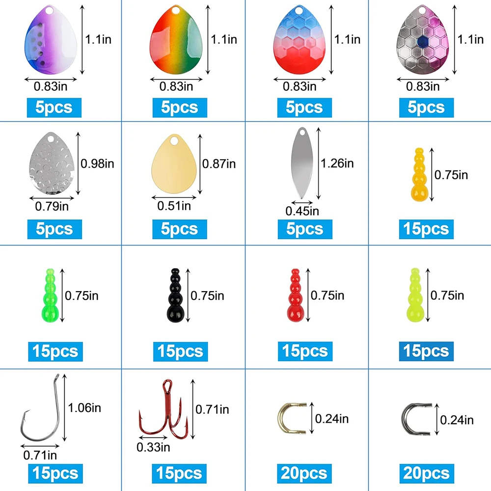 Kit de fabricación de aparejos de pesca Walleye, piezas, 180, suministros de aparejos de pesca, aparejo giratorio DIY para lubina, salmón, señuelo Walleye, accesorios de pesca - imagen 2