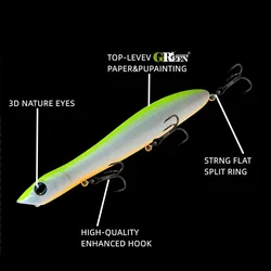 GREENSPIDER Popper Wobbler Topwater para lubina – Señuelo agua salada