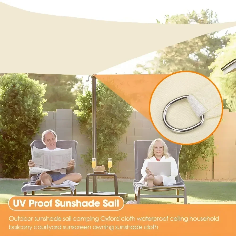 Vela de sombra de sol impermeable, dosel cuadrado rectangular triangular para jardín, bloque UV, tela para sombra de piscina, refugio solar, tiendas de campaña y senderismo - imagen 3