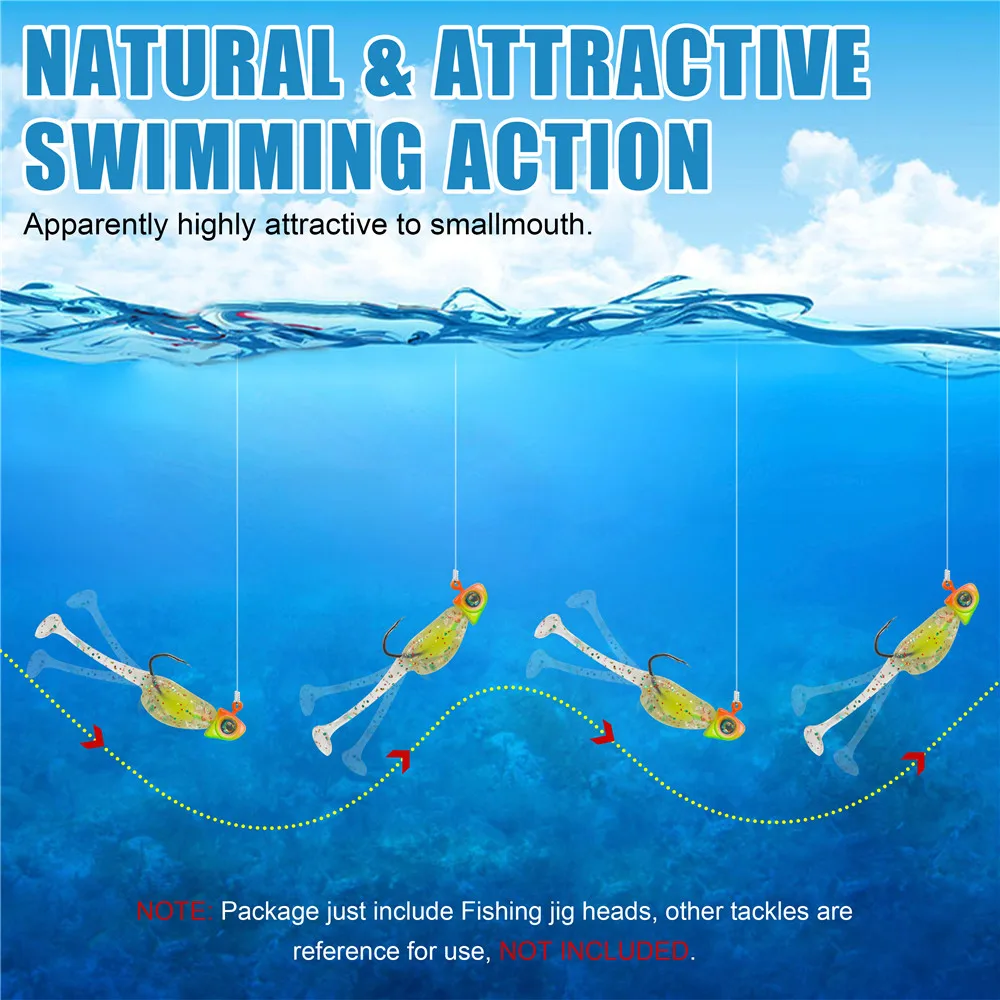 25 uds Crappie Jigs cabezas 1/32OZ 1/16OZ 1/8OZ ojos 3D pesca Jig Head gusano anzuelos para Crappie Panfish lubina señuelo pesca - imagen 5