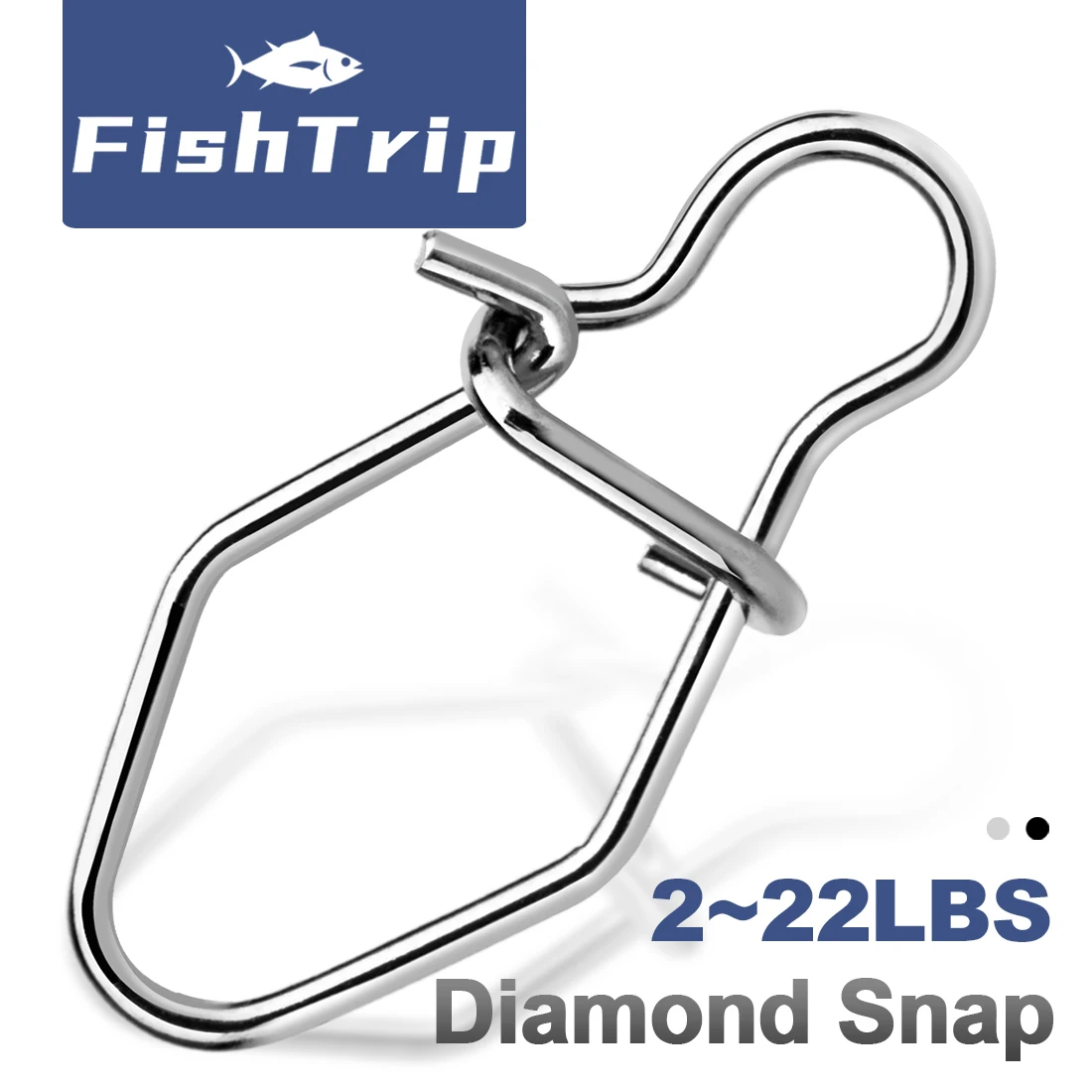 FishTrip mosquetón de pesca a presión de diamante, conector a presión de acero inoxidable, aparejos de Terminal de cambio rápido