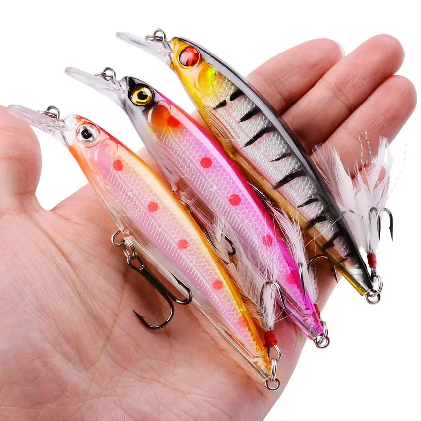 1 Uds. Señuelo de pesca láser Minnow 11CM 13G anzuelos de pesca aparejos wobbler crankbait artificial Japón cebo duro swimbait - imagen 4