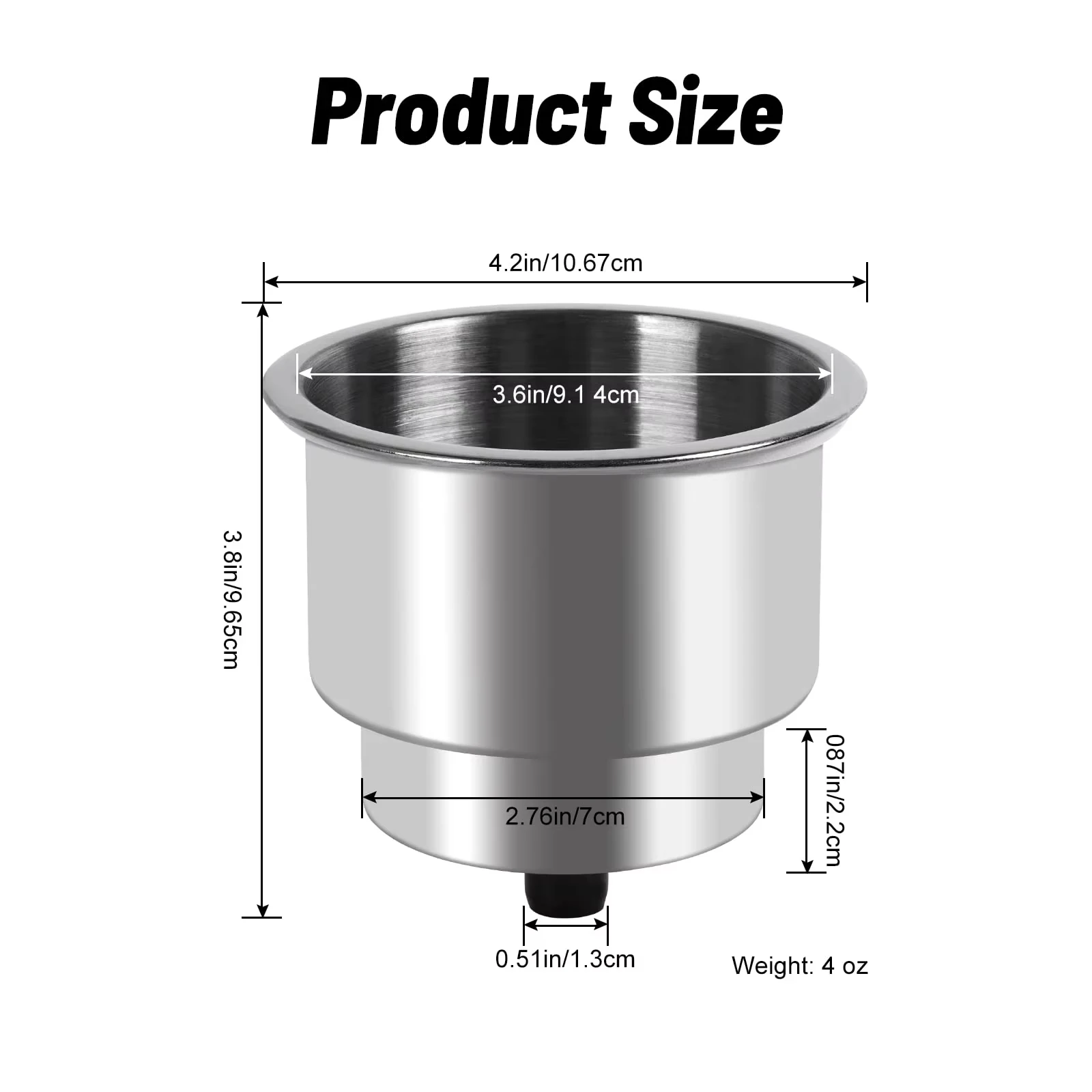 Goture Portavasos inox con drenaje para barco y camper - imagen 2