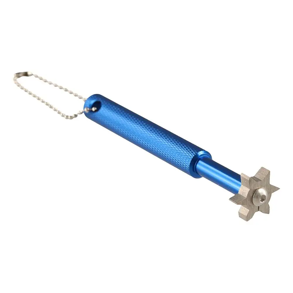 Afilador de palos de Golf fuerte, herramienta de afilado de ranurado de palos de Golf antideslizante, limpieza de cabezales, afilador de Golf de aleación de cuña de 6 colores - imagen 5