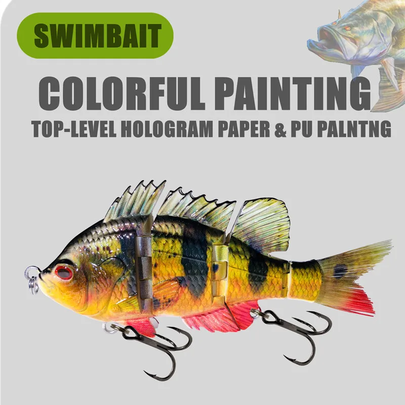 GREENSPIDE Wobbler hundimiento articulado – Swimbait para lucio - imagen 5