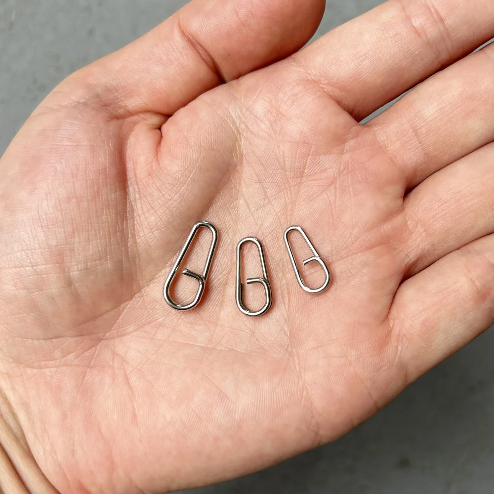 DNDYUJU-anillo ovalado de cabeza doblada de acero inoxidable, accesorios de pesca, Pin conector, anzuelo, señuelo, aparejos, 20-70 piezas - imagen 4