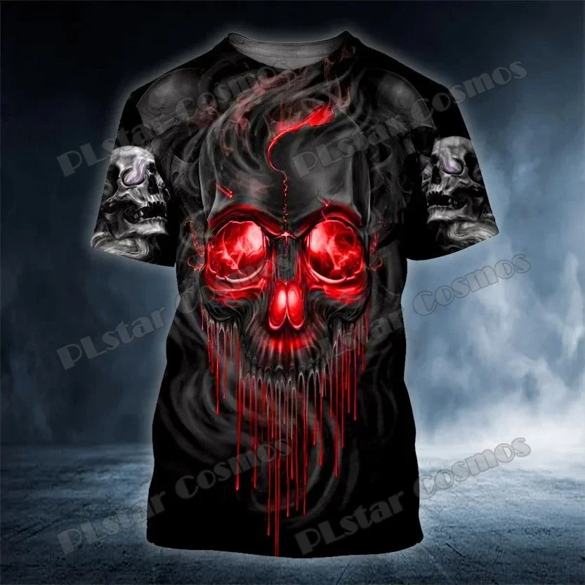 Grim Reaper Chess Death Skull nombre personalizado 3D impreso camiseta de moda para hombres verano Unisex pantalón corto Casual camiseta de manga TX313 - imagen 5
