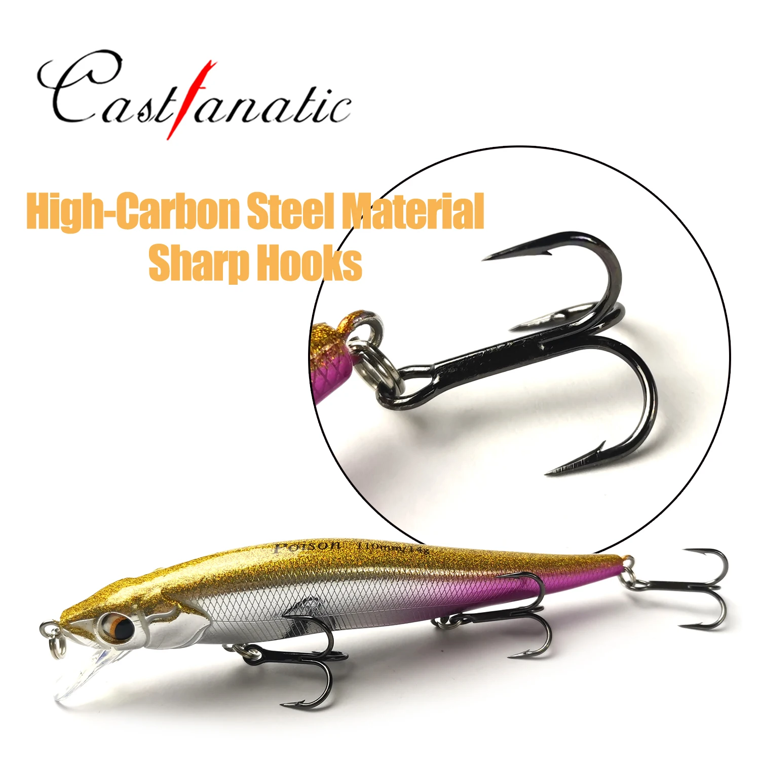 Castfanatic PS110F 14g Jerkbait flotante lento Minnow Wobblers pesca Artificial cebo duro aparejos para lubina cebos de trucha - imagen 5