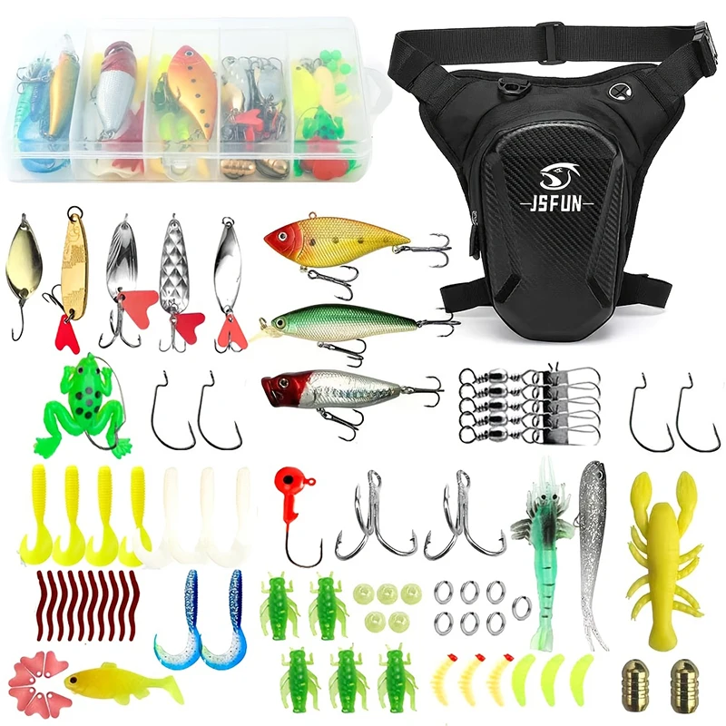 Kit de Señuelos de Pesca con Bolsa de Cintura – Anzuelos y Accesorios