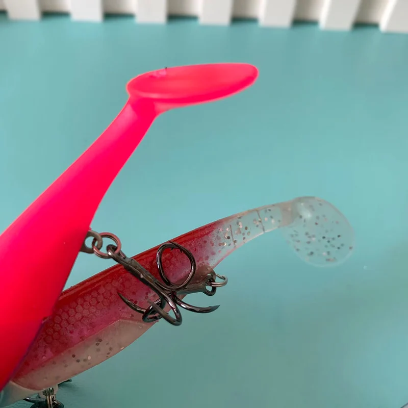 Testar-señuelo de pesca de fundición larga, Wobbler Isca Artificial de alta frecuencia, cabeza de Metal, cebo blando, cola en T para lubina, 110mm, 38g