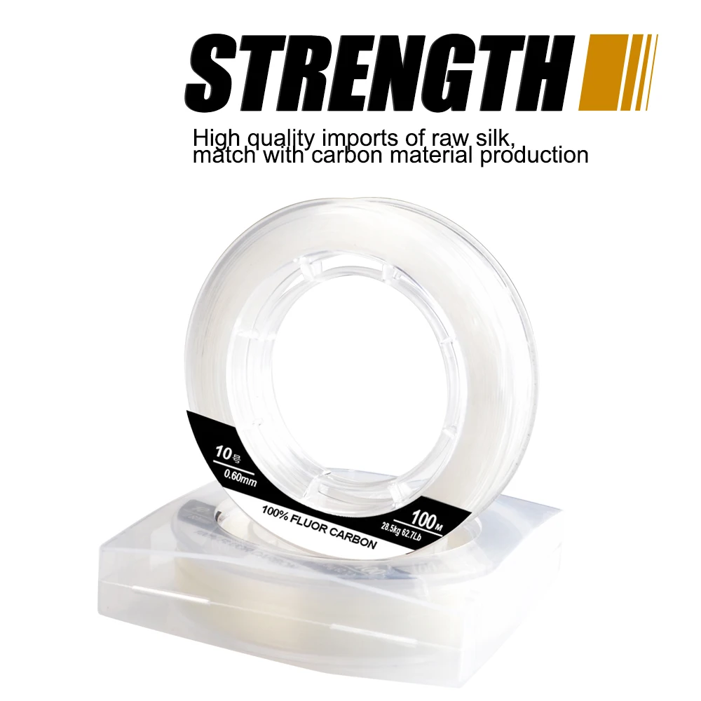 Línea de pesca FTK 50M/100M 100% líneas de pesca de fluorocarbono 5,5-130,9LB línea de mosca líder de fibra de carbono pesca de carpa de hundimiento rápido - imagen 3