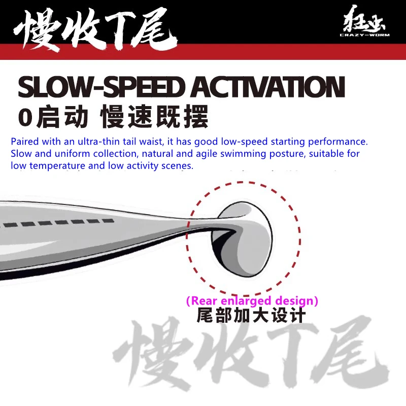 8pcs New EWE Kuangchong Slowly Collect T-tail Soft Bait Zero Start Fishing Lure 67mm/75mm Artificial Wobbler Soft Worm Fake Bait - imagen 3