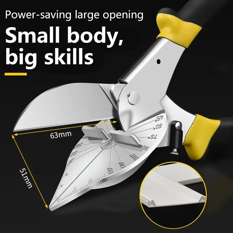 Tijeras de esquina multiángulo de 45-135 grados, cortador de ranura de alambre de Panel de pared, herramienta de tijeras de manguera de tubo de plástico - imagen 3