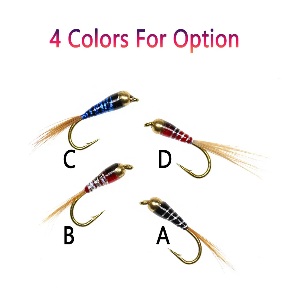 Bimoo 6/8 Uds cabeza de cuentas de latón epoxi Perdigon Ninfa mosca hundimiento rápido Ninfa húmeda europea para trucha Grayling perca Señuelos de pesca con mosca - imagen 5