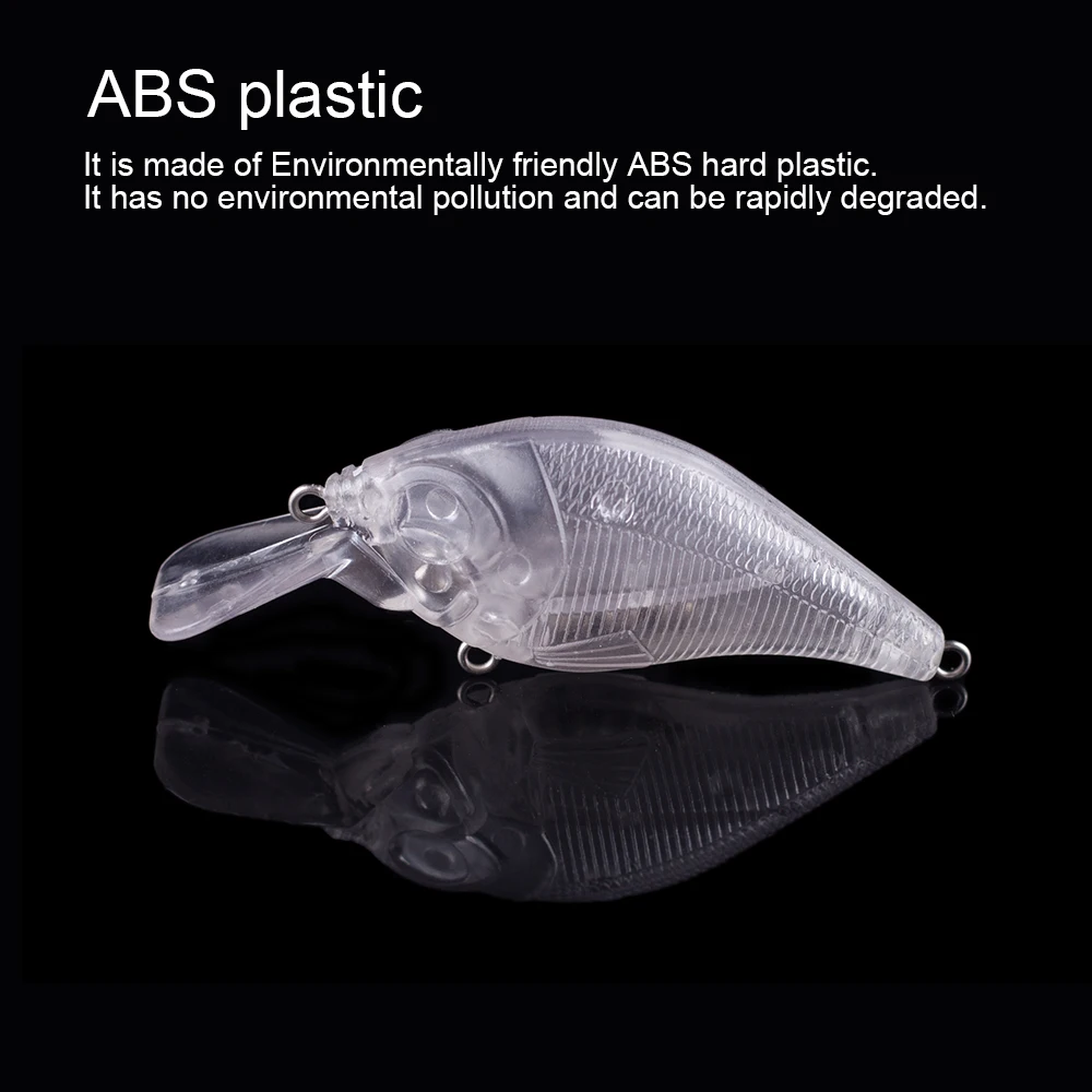 Hanlin-señuelo de pesca sin pintar, 10/20 piezas, 7,5 CM, 9,5G, plástico duro Artificial flotante, Crankbait, espacios en blanco, pintura corporal, aparejos de lubina - imagen 5