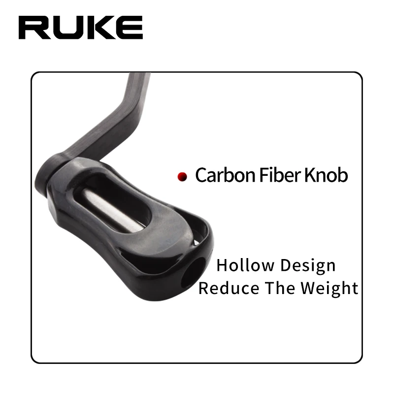 Carrete de pesca Ruke, 1 unidad, mango único con perilla de carbono y balancín para carrete giratorio de pesca tipo Shi/D, accesorio DIY, peso ligero - imagen 4