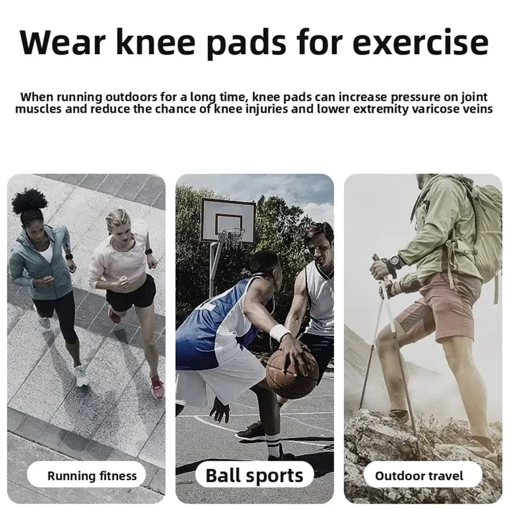 1/2 Uds rodillera ajustable manga de compresión rodilleras elásticas presurizadas rodillera soporte Fitness voleibol rodillera hombres mujeres - imagen 3