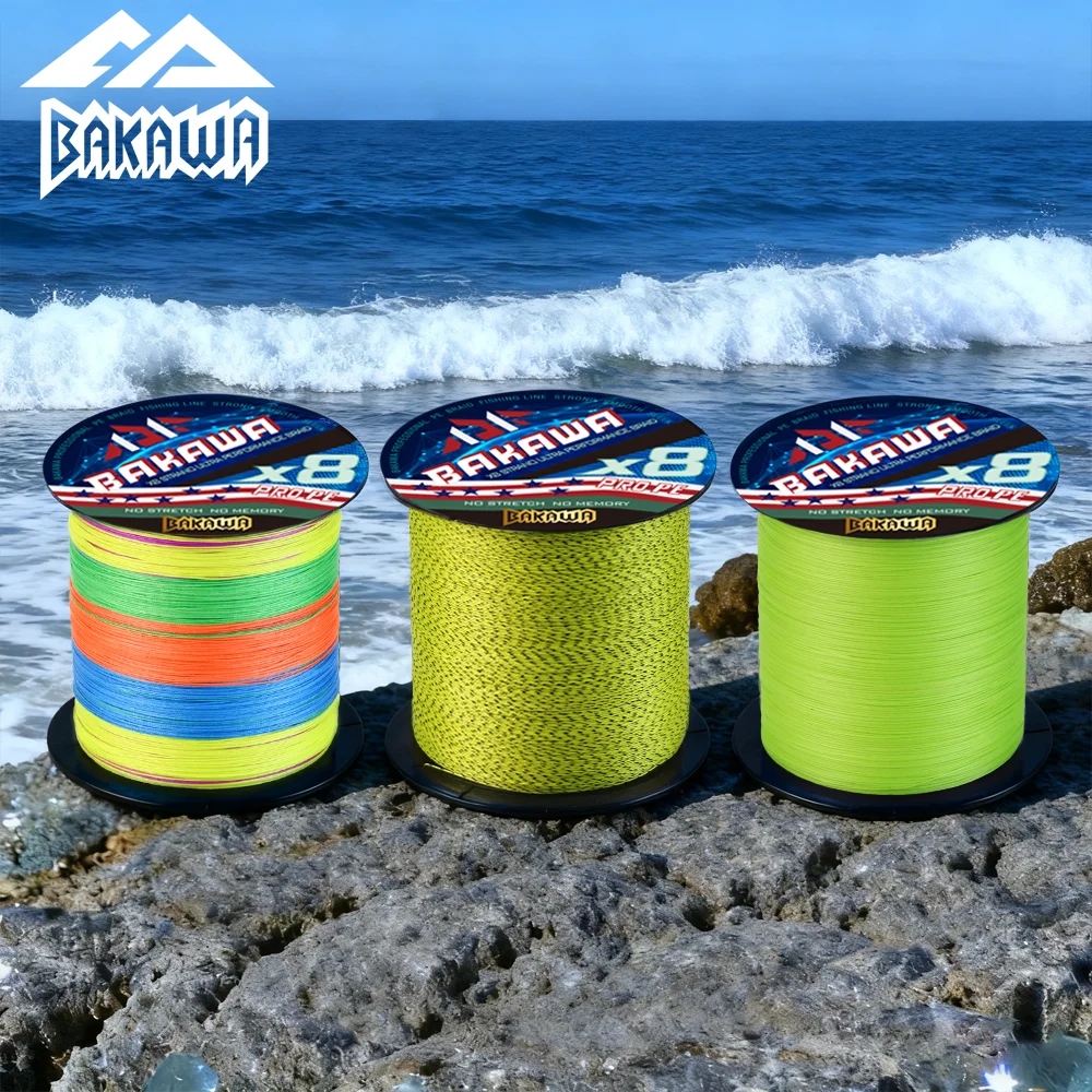 BAKAWA-sedal de pesca trenzado de 500M X8, productos de pesca de PE, agua de mar, agua dulce, accesorios para equipos de pesca de carpa, 22-90LB - imagen 5