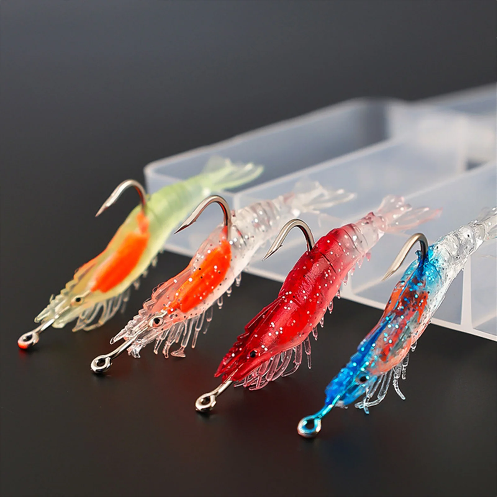 Señuelos de pesca de colores mezclados, 8 Uds., 6cm, 3g, anzuelo de pescado de camarón de madera artificial simulado para carpa, lubina, Tilapia, accesorios de pesca - imagen 2