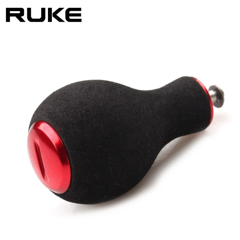 Ruke New1pc carrete de pesca mango perilla balancín accesorio Materails EVA incluye eje de Metal con 2 uds rodamiento 4 Uds arandelas carrete DIY